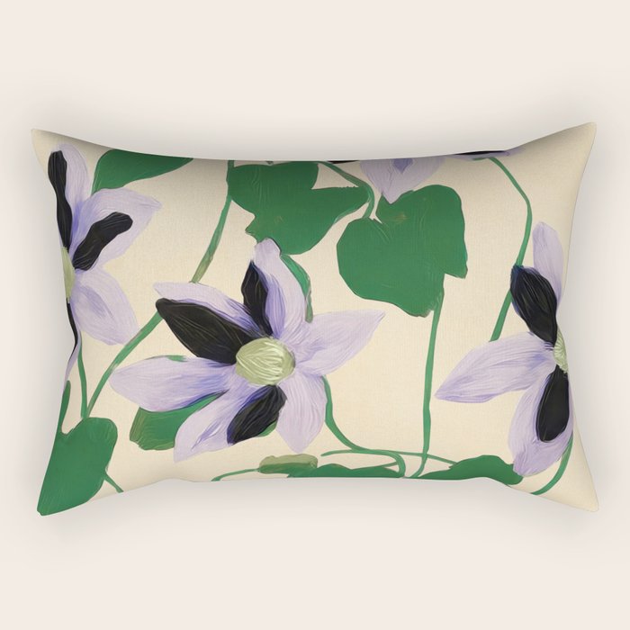 Clematis Botanical Illustration Rectangular Pillow Gallery Image 1