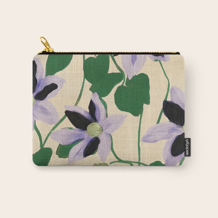 Clematis Botanical Illustration Carry All Pouch Gallery Image 1