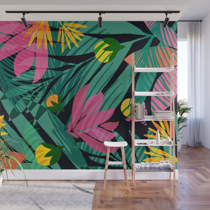 Wild Tropics Colorful Abstract Pattern Wall Mural Gallery Image 1