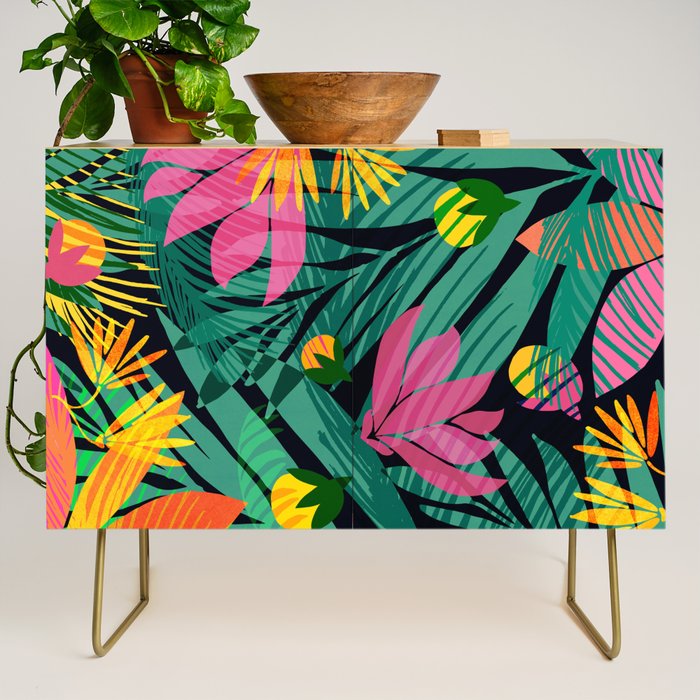 Wild Tropics Colorful Abstract Pattern Credenza Gallery Image 1