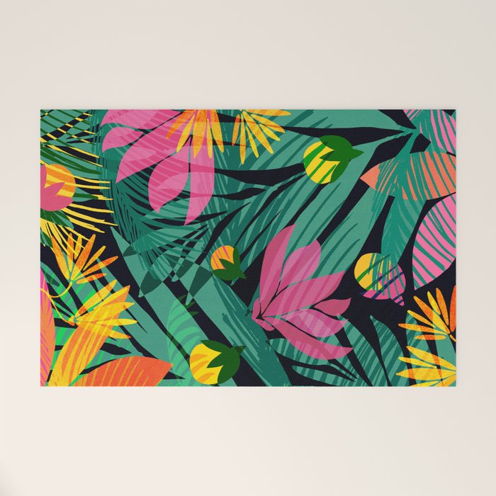 Wild Tropics Colorful Abstract Pattern Welcome Mat Gallery Image 1