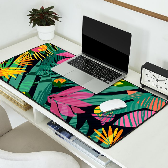 Wild Tropics Colorful Abstract Pattern Desk Mat Gallery Image 2