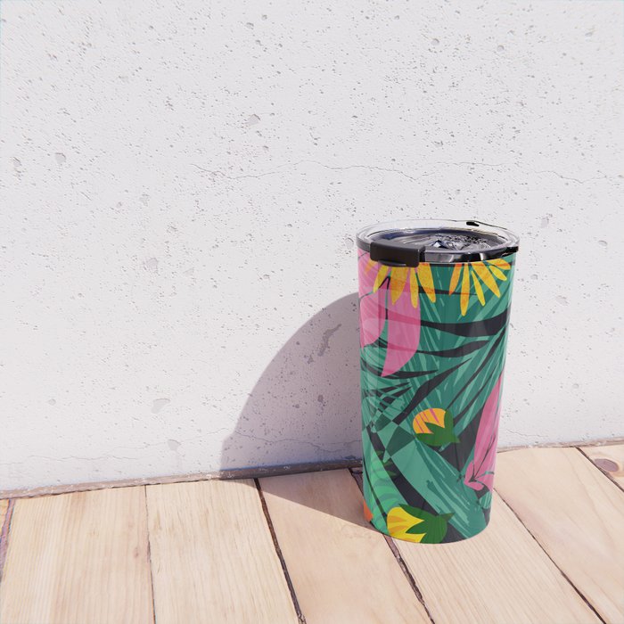 Wild Tropics Colorful Abstract Pattern Travel Mug Gallery Image 4