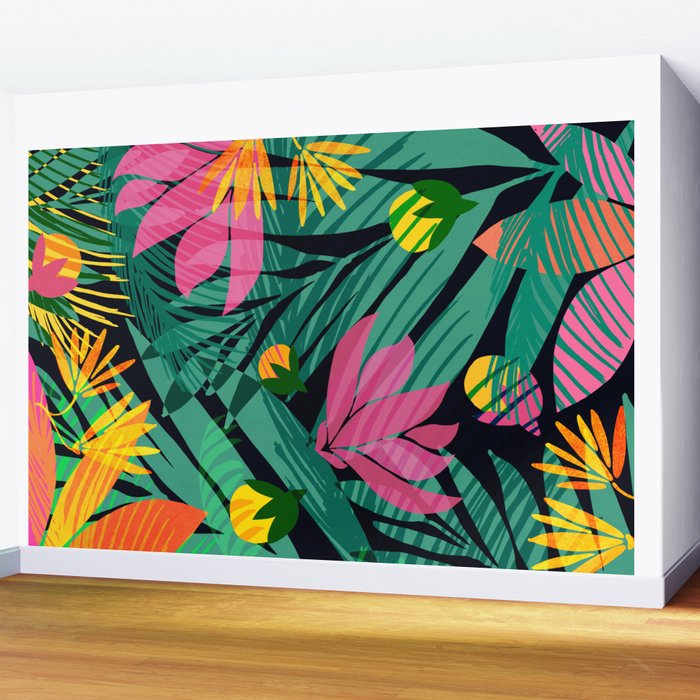 Wild Tropics Colorful Abstract Pattern Wall Mural Gallery Image 2