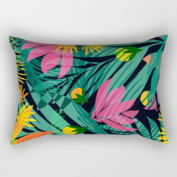 Wild Tropics Colorful Abstract Pattern Rectangular Pillow Gallery Image 2