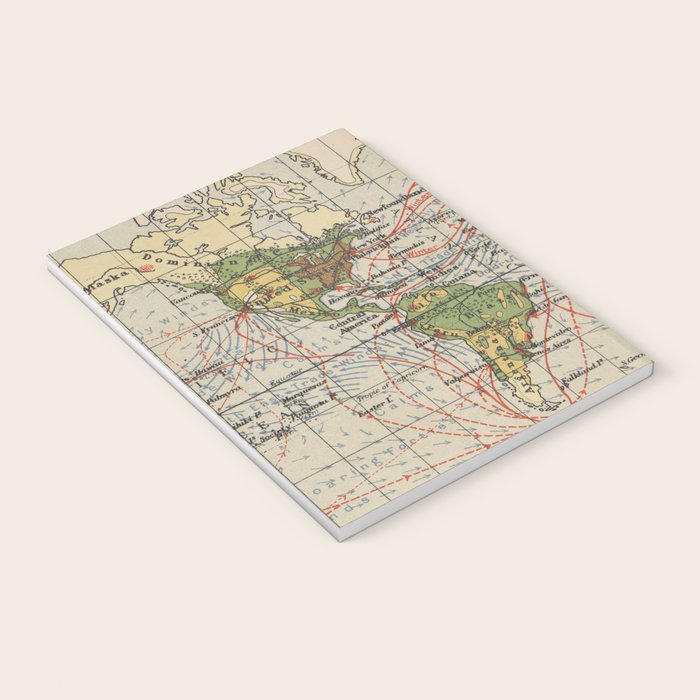 Vintage World Sailing Routes Map (1914) Notebook Gallery Image 3