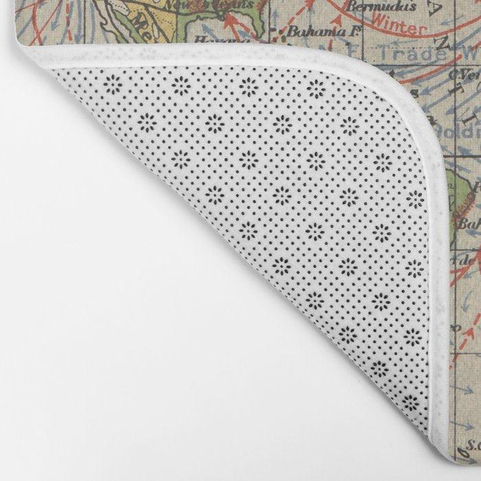 Vintage World Sailing Routes Map (1914) Bath Mat Gallery Image 2