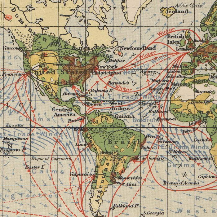 Vintage World Sailing Routes Map (1914) Coffee Mug Gallery Image 2