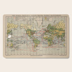 Vintage World Sailing Routes Map (1914) Cutting Board Gallery Image 1