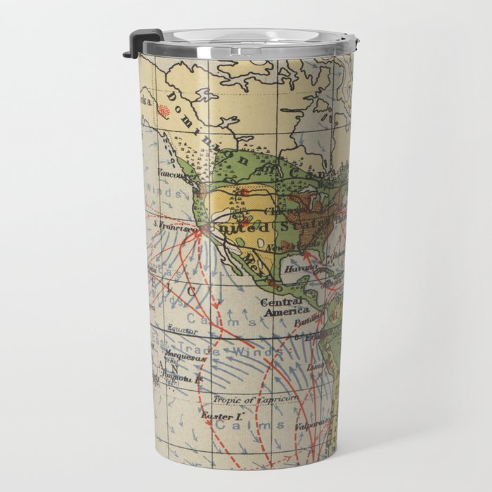 Vintage World Sailing Routes Map (1914) Travel Mug Gallery Image 3