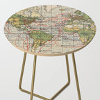 Vintage World Sailing Routes Map (1914) Side Table Gallery Image 2