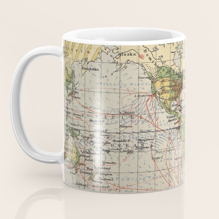 Vintage World Sailing Routes Map (1914) Coffee Mug Gallery Image 3
