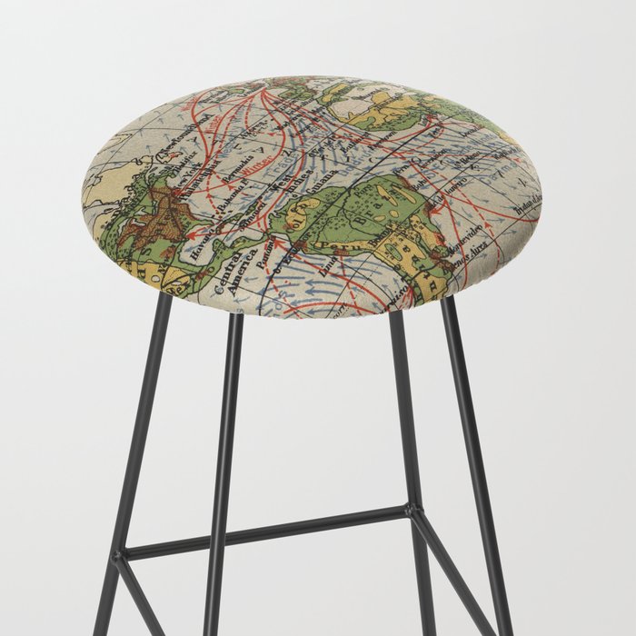 Vintage World Sailing Routes Map (1914) Stool Gallery Image 2