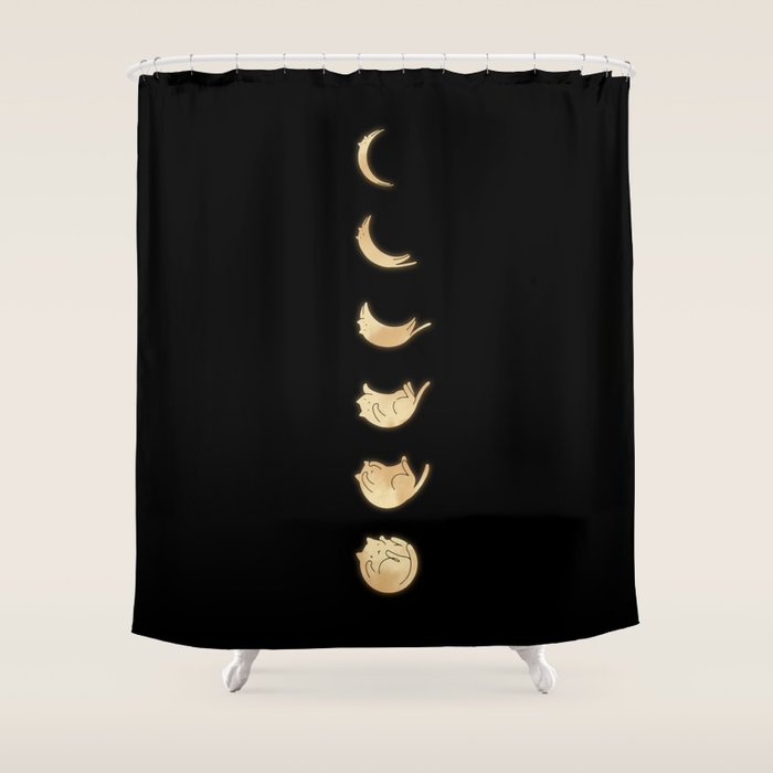 Cat Landscape 57: Phases of the Meow Shower Curtain Gallery Image 1