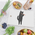 Black cat with flute Cutting Board Gallery Image 2