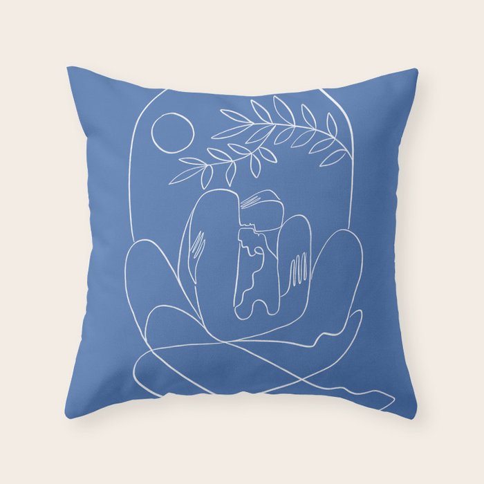 About Kaleidoscopes (classic blue) Throw Pillow Gallery Image 1