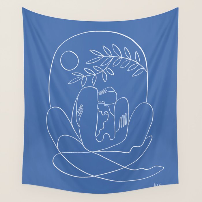 About Kaleidoscopes (classic blue) Wall Tapestry Gallery Image 4