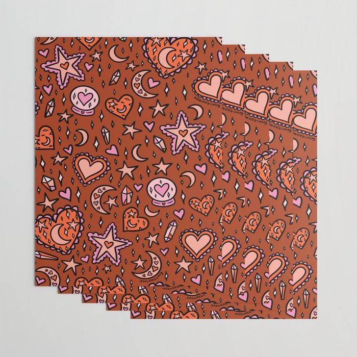 Love Witch Print in Red Wrapping Paper Gallery Image 3