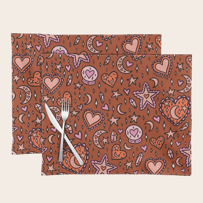 Love Witch Print in Red Placemat Gallery Image 1