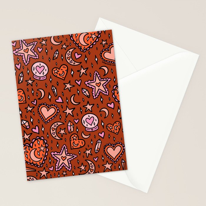 Love Witch Print in Red Stationery Card Gallery Image 2