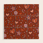 Love Witch Print in Red Wood Wall Art Gallery Image 1