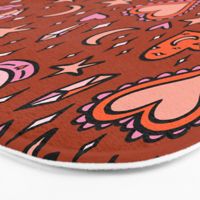 Love Witch Print in Red Bath Mat Gallery Image 3