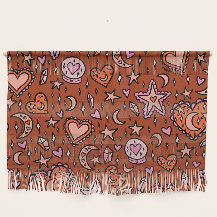 Love Witch Print in Red Wall Hanging Gallery Image 1