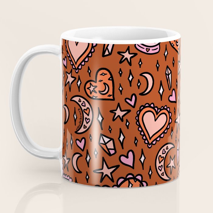 Love Witch Print in Red Coffee Mug Gallery Image 3