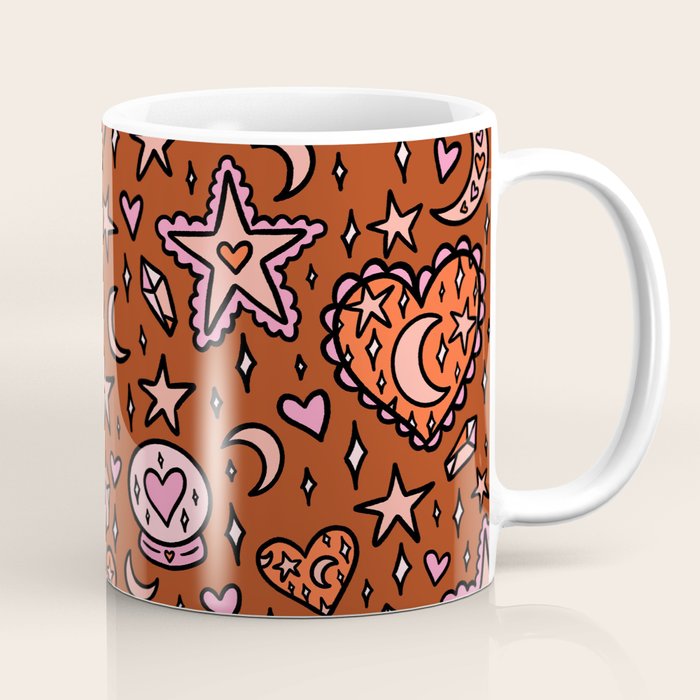 Love Witch Print in Red Coffee Mug Gallery Image 1