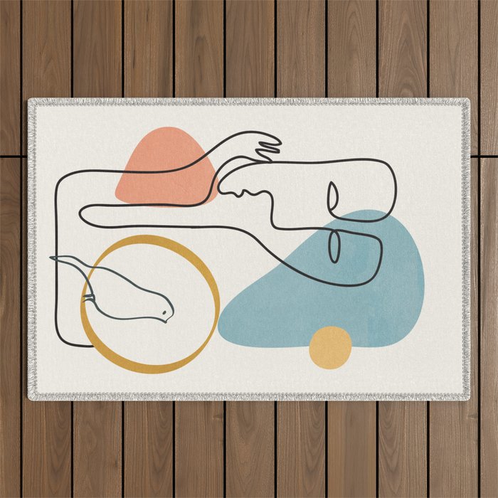 Abstract Faces 32 Outdoor Rug Gallery Image 1