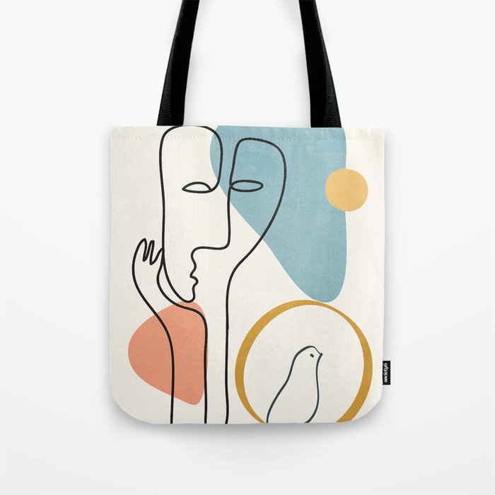 Abstract Faces 32 Tote Bag Gallery Image 1