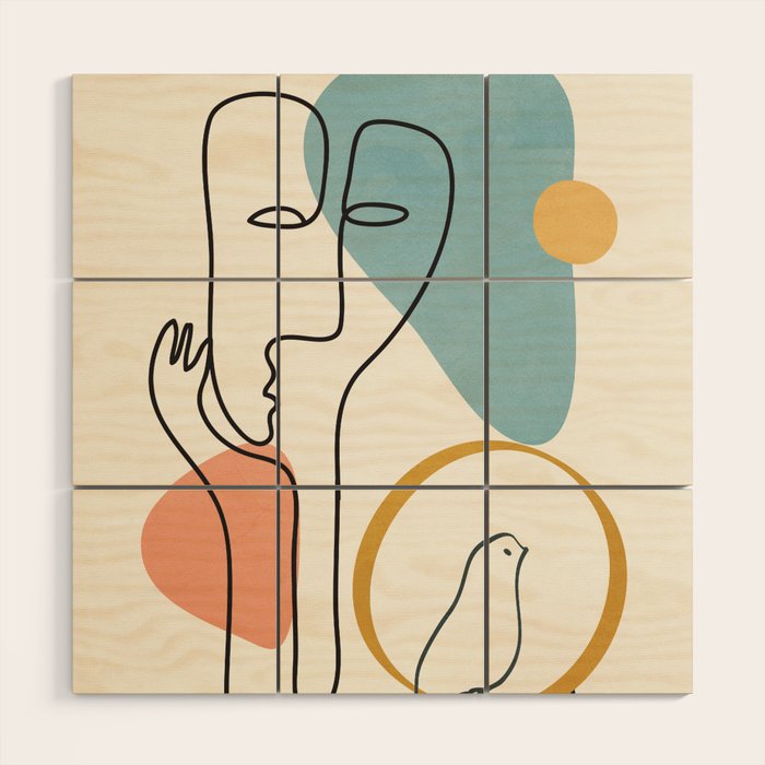 Abstract Faces 32 Wood Wall Art Gallery Image 1