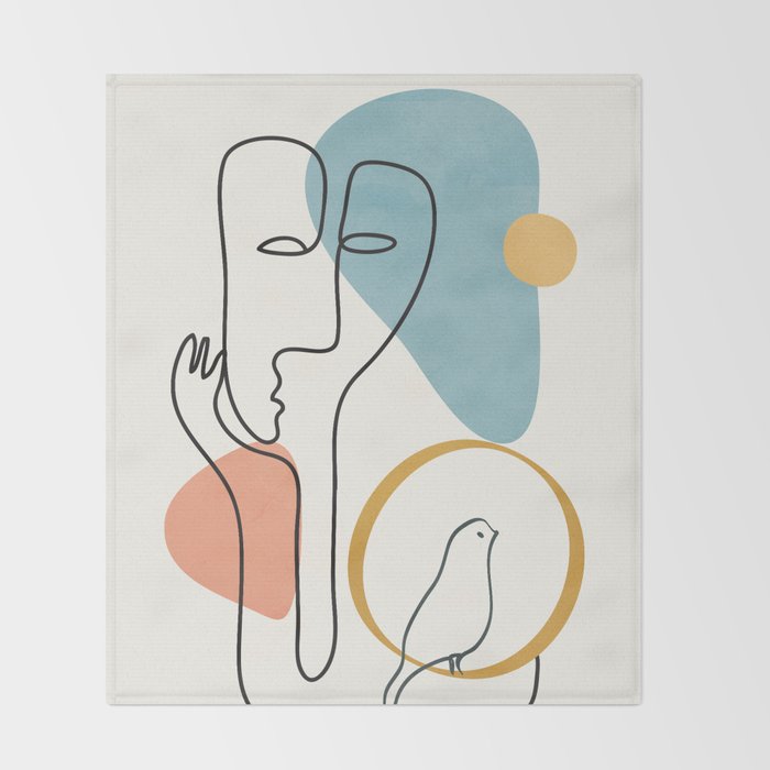 Abstract Faces 32 Throw Blanket Gallery Image 2