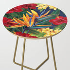 Tropical Paradise Hawaiian Floral Illustration Side Table Gallery Image 2