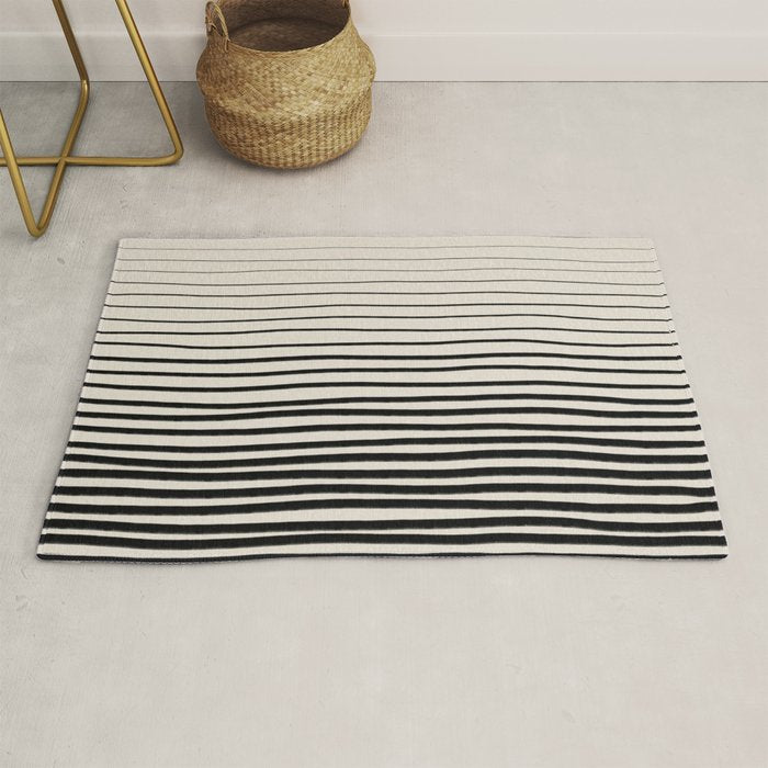 Black Vertical Lines Rug Gallery Image 1