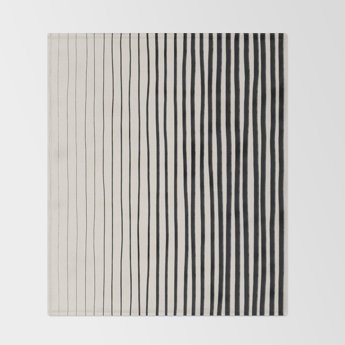 Black Vertical Lines Throw Blanket Gallery Image 2
