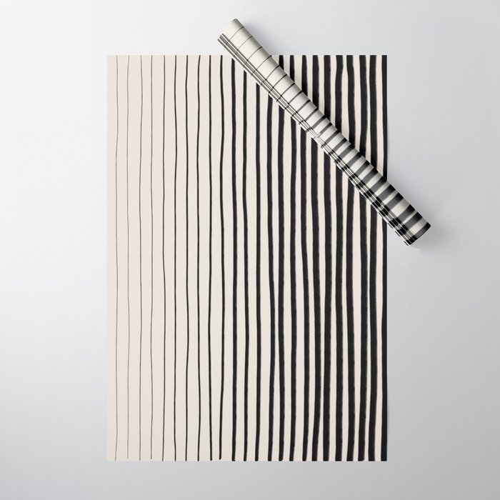 Black Vertical Lines Wrapping Paper Gallery Image 1