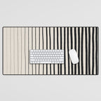 Black Vertical Lines Desk Mat Gallery Image 1