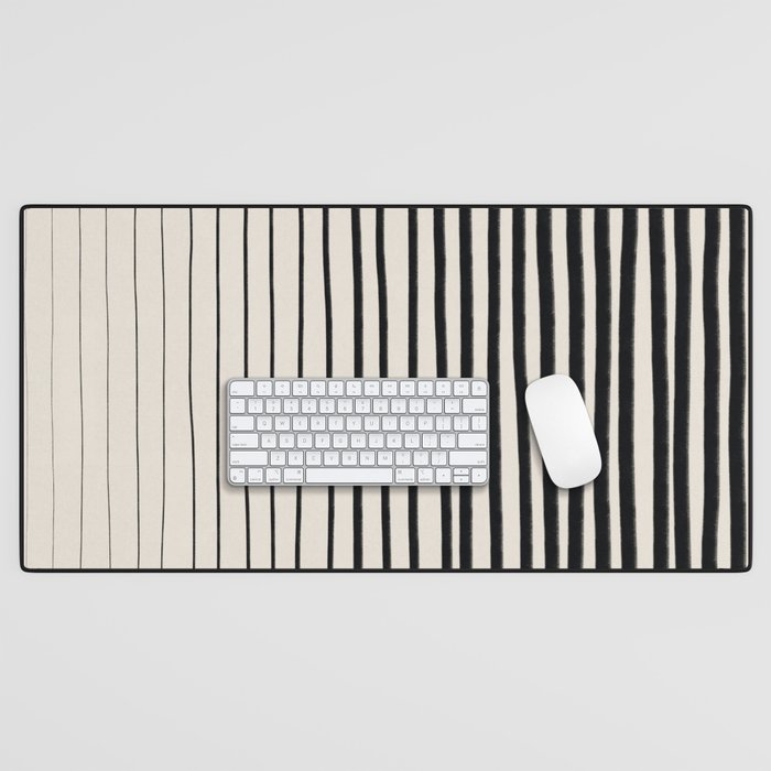 Black Vertical Lines Desk Mat Gallery Image 1