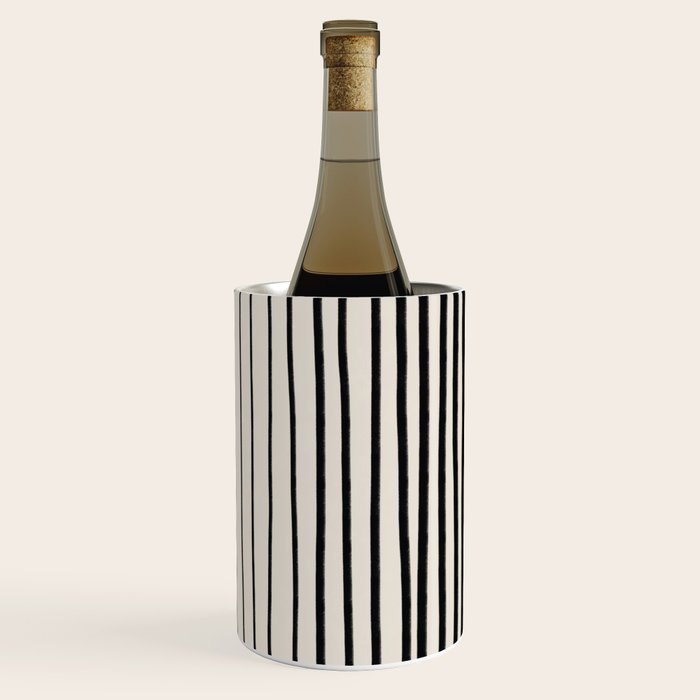 Black Vertical Lines Wine Chiller Gallery Image 1