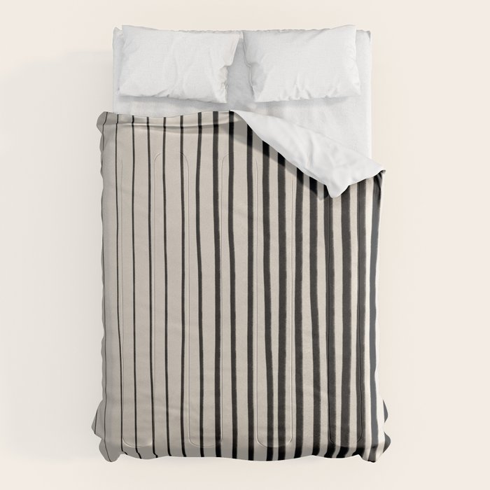 Black Vertical Lines Comforter Gallery Image 1