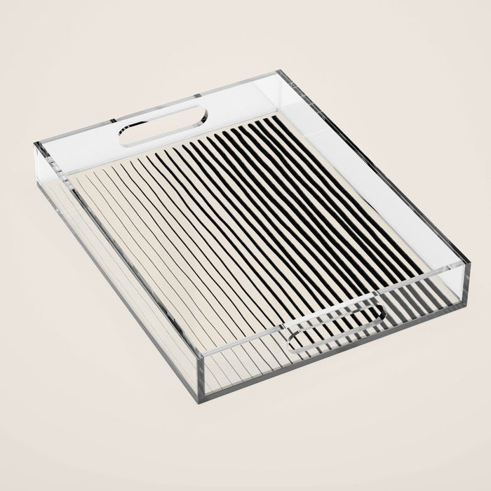 Black Vertical Lines Acrylic Tray Gallery Image 1