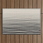 Black Vertical Lines Outdoor Rug Gallery Image 1