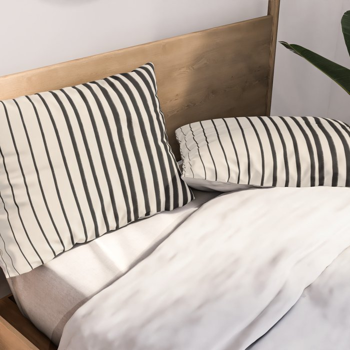 Black Vertical Lines Pillow Sham Gallery Image 2