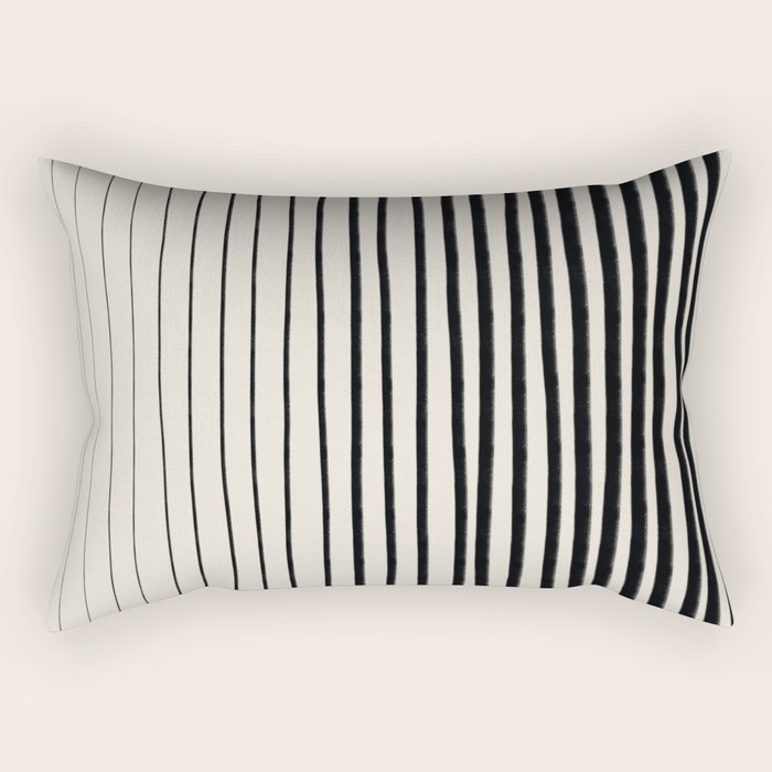 Black Vertical Lines Rectangular Pillow Gallery Image 1