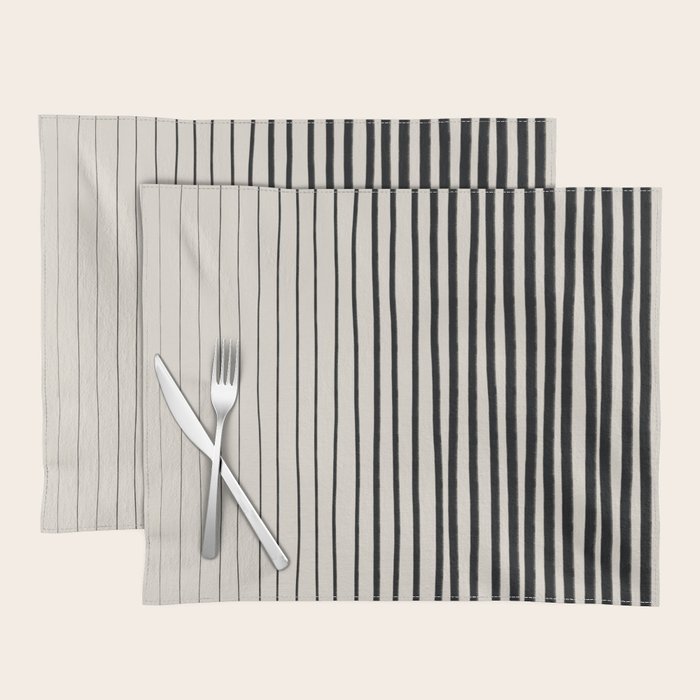 Black Vertical Lines Placemat Gallery Image 1