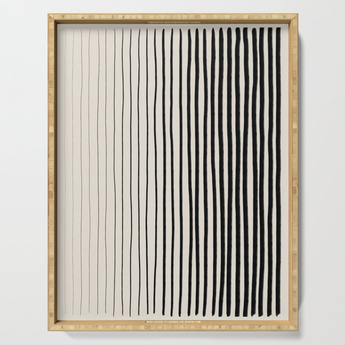 Black Vertical Lines Serving Tray Gallery Image 1