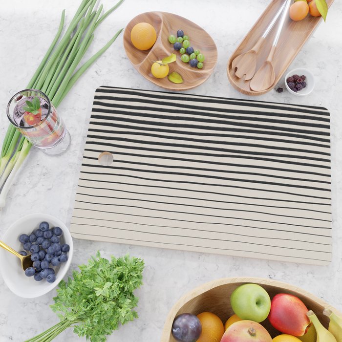 Black Vertical Lines Cutting Board Gallery Image 2