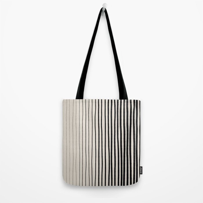 Black Vertical Lines Tote Bag Gallery Image 2
