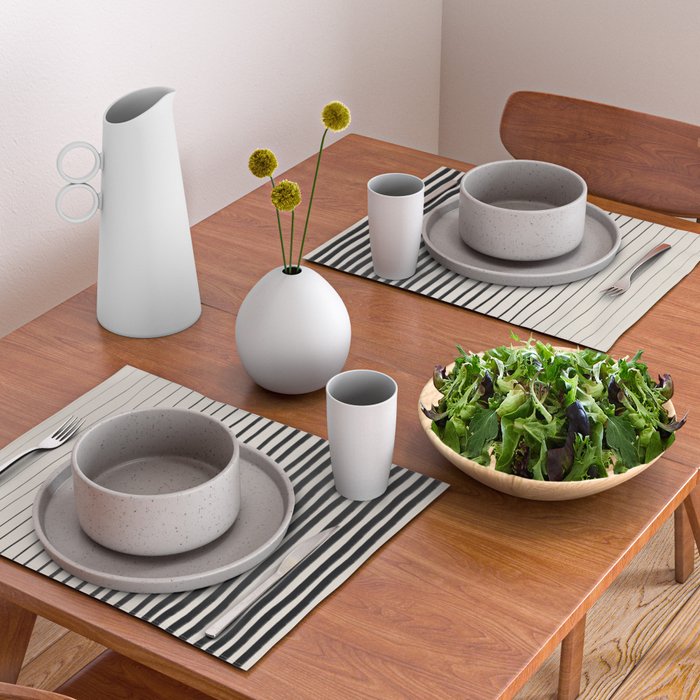 Black Vertical Lines Placemat Gallery Image 2